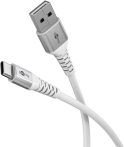   USB 3.1 kábel C/M - A/M, szuper lágy textil, 2m, 3A/60W, fehér GOOBAY (74531)