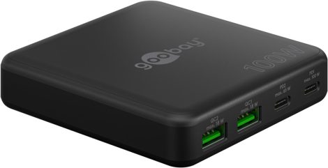 USB hálózati gyorstöltő 2xUSB-C 3.1 + 2xUSB 3.0, fekete, 100W GOOBAY (70764)