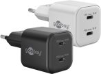   USB hálózati gyorstöltő 2XUSB-C 3.1 35W, fekete GOOBAY (75333)