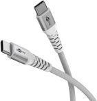   USB 3.1 kábel C/M - C/M, szuper lágy textil, 3m, 3A/60W, fehér GOOBAY (70195)