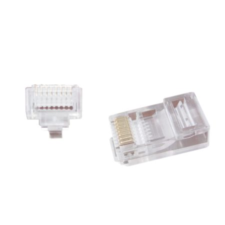 Universal pass-through modular UTP plug 8P8C, 50 db per zacskó