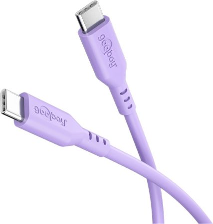 USB 3.1 kábel C/M - C/M lila szilikon, 1,5 m, 60W GOOBAY (77745)